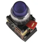 Кнопка ABLFP-22 синяя неон 1з+1р