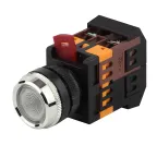 Кнопка ABLFS-22 белый d22мм неон/240В 1з+1р