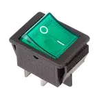                  Выключатель клавишный 250V 16А (4с) ON-OFF зеленый с подсветкой
               