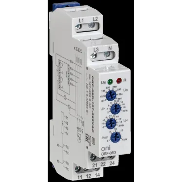 Реле фаз ORF-06D 3ф. 2 конт. 127-265В AC с контр нейтр.