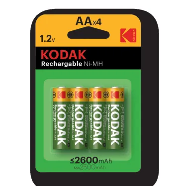 Аккумуляторы NiMH (никель-металлгидридные) Kodak HR6-4BL 2600mAh [KAAHR-4] (80/640/15360)