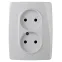 Розетка 2X2P, 16А-250В, б.л., Эра12, белый, 12-2007-01