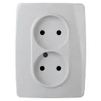 Розетка 2X2P, 16А-250В, б.л., Эра12, белый, 12-2007-01