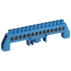                  Шина NO-224-113 N ноль в комбинированном изоляторе на DIN-рейку ШНИ-8х12-14-Д-синий
               