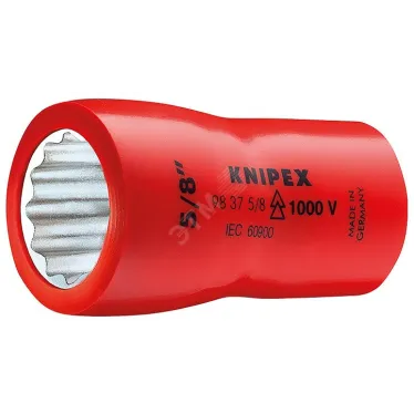 Головка торцевая VDE 1000V DR 3/8 BiHEX двойной шестигранник дюймовая 5/8 диэлектрическая