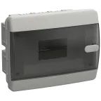 Корпус пластиковый встраиваемый на 8 модулей ЩРВ-П-8 IP41 UNION Compact черная прозрачная дверь