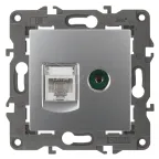                  Розетка RJ45+TV, Эра Elegance, алюминий, 14-3110-03
               