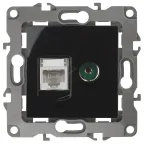                  Розетка комбинированная RJ45+TV, Эра12, чёрный, 12-3110-06
               