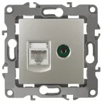 Розетка комбинированная RJ45+TV, Эра12, перламутр, 12-3110-15