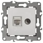                  Розетка комбинированная RJ45+TV, Эра12, белый, 12-3110-01
               