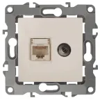                  Розетка комбинированная RJ45+TV, Эра12, слоновая кость, 12-3110-02
               