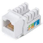                 Модуль Keystone Jack RJ-45(8P8C) UTP неэкранированный CAT6 90град белый
               