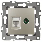                  Розетка комбинированная RJ45+TV, Эра12, шампань, 12-3110-04
               
