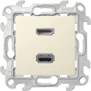 Коннектор HDMI+USB 2.0, слоновая кость