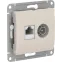 GLOSSA РОЗЕТКА двойная ТВ + компьютерная RJ45, кат. 5Е, МОЛОЧНЫЙ