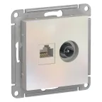                  Розетка ATLASDESIGN двойная компьютерная+ТВ RJ45+TV категория 5E механизм жемчуг
               