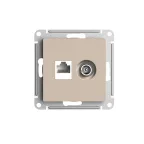                  ATLASDESIGN РОЗЕТКА двойная ТВ + компьютерная RJ45, кат. 5Е, ПЕСОЧНЫЙ
               