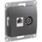 GLOSSA РОЗЕТКА двойная ТВ + компьютерная RJ45, кат. 5Е, ГРАФИТ