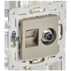                  SKANDY Розетка двойная TV+RJ45 кат.5E SK-A14Sh шампань IEK
               