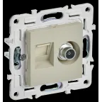                  SKANDY Розетка двойная TV+RJ45 кат.6E SK-A15B бежевый IEK
               