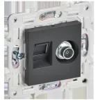                  SKANDY Розетка двойная TV+RJ45 кат.6E SK-A15T титан IEK
               