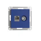                  ATLASDESIGN РОЗЕТКА двойная ТВ + компьютерная RJ45, кат. 5Е, АКВАМАРИН
               