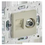 SKANDY Розетка двойная TV+RJ45 кат.5E SK-A14B бежевый IEK