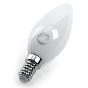 Лампа светодиодная LED 15вт Е14 теплый матовая свеча FILAMENT