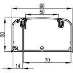 Кабель-канал 90x50 с перегородкой с боковой и фронтальной крышками IN-Liner FRONT