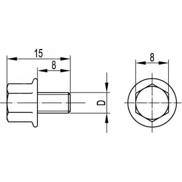 Винт для электрического соединения М6х8 inox
