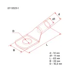 Наконечник медный ТМ 50-10-11 (50кв мм - 11мм) (в упак. 5 шт.), REXANT