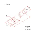 Наконечник медный луженый ТМЛ-Р 10–8 (10кв мм - 8мм) (в упак. 5 шт.), REXANT