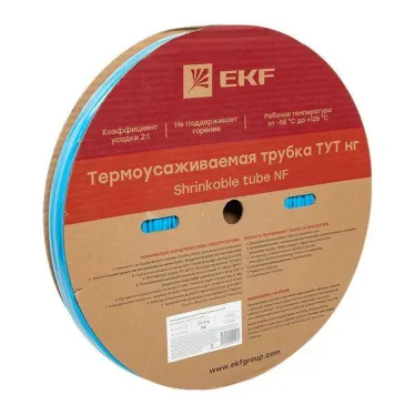 Трубка термоусаживаемая ТУТ нг 6/3 синяя рулон PROxima