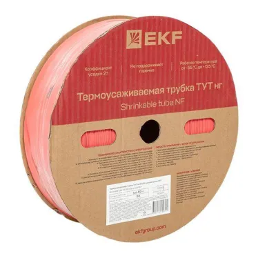 Трубка термоусаживаемая ТУТ нг 50/25 красная рулон PROxima