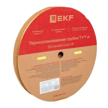 Трубка термоусаживаемая ТУТ нг 20/10 желтая рулон PROxima
