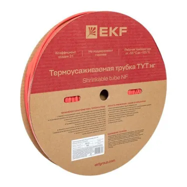 Трубка термоусаживаемая ТУТ нг 6/3 красная рулон PROxima