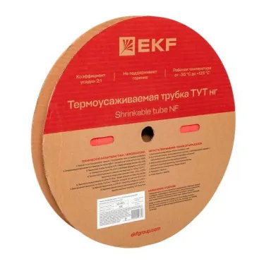 Трубка термоусаживаемая ТУТ нг 20/10 красная рулон PROxima