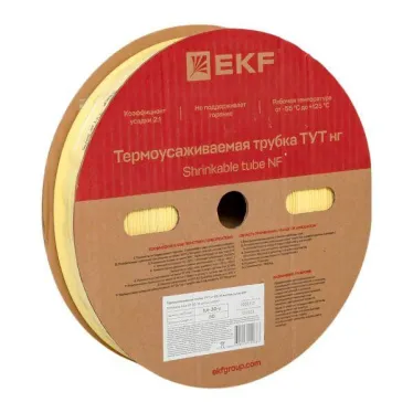 Трубка термоусаживаемая ТУТ нг 30/15 желтая рулон PROxima