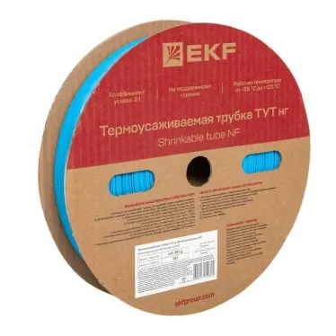 Трубка термоусаживаемая ТУТ нг 30/15 синяя рулон PROxima