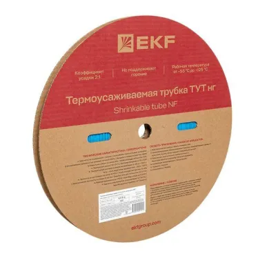 Трубка термоусаживаемая ТУТ нг 8/4 синяя рулон PROxima