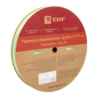 Трубка термоусаживаемая ТУТ нг 6/3 жел-зел рулон PROxima