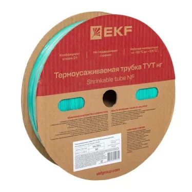 Трубка термоусаживаемая ТУТ нг 30/15 зелёная рулон PROxima