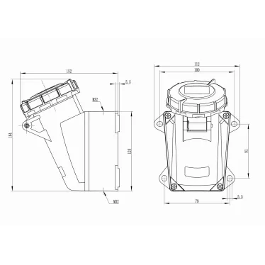 Розетка наружная IP67 32A 3P+E+N 400V
