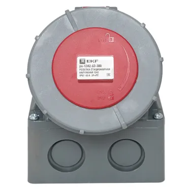 Розетка стационарная наружная 1342 3Р+РЕ 63А 380В IP67 PROxima