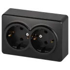 Розетка Эксперт 11-2205-05 двойная с заземлением 2х2P+E Schuko IP20 16A-250В ОУ антрацит