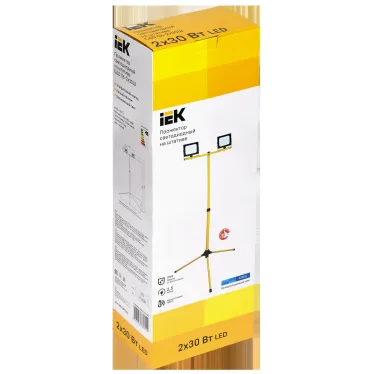 Прожектор светодиодный СДО 06-2x30Ш штатив 6500К IP65 черный IEK