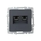 BRITE Розетка компьютерная двойная RJ45 кат.6 РК11-2-БрГ графит IEK