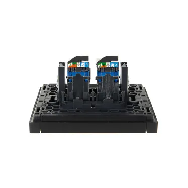 FORTE@PIANO Розетка компьютерная двойная RJ45 кат.6 FP134 черный IEK
