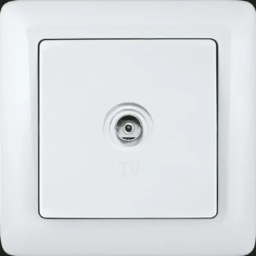 ХИТ Розетка телевизионная TV наружная оконечная белая