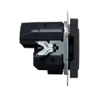 BRITE Розетка с заземлением с защитными шторками 16А с USB A+A 2,1А РЮш10-1-БрГ графит